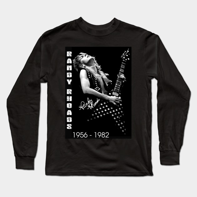 RANDY RHOADS 1956  - 1982, Signature Vintage Randy Rhoads Long Sleeve T-Shirt by Hoahip